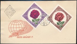 1959 Május 1. (VII.) Vágott Sor FDC-n (4.000) - Sonstige & Ohne Zuordnung