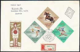 1964 Olimpia (IV.) - Tokió Vágott Sor 4 Db Ajánlott FDC-n Bécsbe (4.000) - Sonstige & Ohne Zuordnung