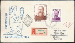 1964 Évfordulók (II.) G. Galilei és Madács Imre 2 Db Vágott Bélyeg Ajánlott FDC-n Bécsbe - Sonstige & Ohne Zuordnung