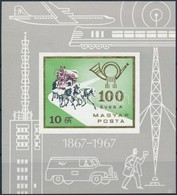 ** 1967 100 éves A Magyar Posta Vágott Blokk (5.000) - Sonstige & Ohne Zuordnung