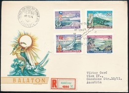 1968 Balaton (II.) Vágott Sor Ajánlott FDC-n Bécsbe - Sonstige & Ohne Zuordnung