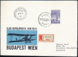 1968 Repülő (VII.) Kiegészítő értéke Vágott Bélyeg Ajánlott FDC-n Bécsbe (4.000) - Sonstige & Ohne Zuordnung