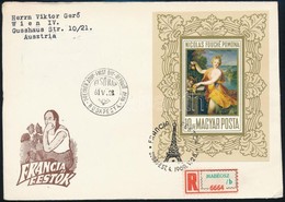 1969 Festmény (VI.) Vágott Blokk Ajánlott FDC-n Bécsbe (4.000) - Sonstige & Ohne Zuordnung