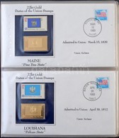 USA Tagállamok Zászlói 50 Klf Aranyfóliás Díszboríték Különleges Albumban - Andere & Zonder Classificatie