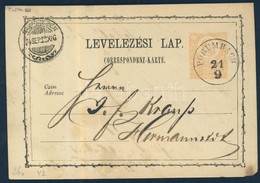 1874 Díjjegyes Levelezőlap / PS-card 'PORUMBACH' - 'NAGYSZEBEN' - Other & Unclassified