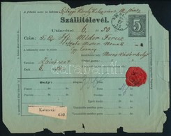 1875 5kr Illetékjegyes Szállítólevél 'KOLOZSVÁR' - 'MAROSVÁSÁRHELY' + 5kr Díjjegyes Utánvételes Szállítólevél 'POZSONY'  - Other & Unclassified