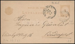 1890 2kr Díjjegyes Levelezőlap 'ODENBERG - BUDAPEST 22' Mozgóposta Bélyegzéssel - Altri & Non Classificati