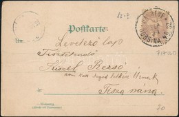 1900 Képeslap Turul 4f 'BÁNRÉVE / DOBSINA' Mozgóposta Bélyegzéssel - Sonstige & Ohne Zuordnung