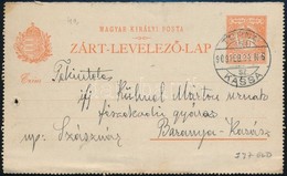 1909 Zárt 10f Díjjegyes Levelezőlap Előlapja 'TORNA / KASSA' Mozgóposta Bélyegzéssel - Autres & Non Classés