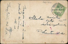 1910 Képeslap Turul 5f Bérmentesítéssel 'ORSOVA-BUDAPEST 179' Mozgóposta Bélyegzéssel - Sonstige & Ohne Zuordnung