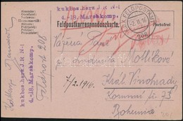 1916 Tábori Posta Levelezőlap / Field Postcard 'K.u.k. Bos. Herz. J.R. N-1 4.-18. Marshkomp.' + 'FP 208' - Autres & Non Classés