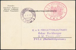 1917 Tábori Lap / Field Postcard 'K.U.K. KRIEGSMARINE S. M. U. 40' - Andere & Zonder Classificatie