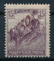 * 1919 Arató 150f/15f Kettős Felülnyomással és Bodor Vizsgálójellel - Other & Unclassified