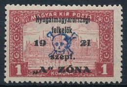 * Nyugat-Magyarország II. 1921 Parlament 1K Bodor Vizsgálójellel (9.000) - Andere & Zonder Classificatie