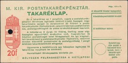 1939 Postatakaréklap 11a MINTA Hátoldali Bélyegzéssel - Andere & Zonder Classificatie