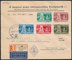 1949 Lánchíd Sor Ajánlott, Légi FDC-n Amerikába - Sonstige & Ohne Zuordnung