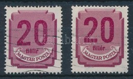 O 1950 Forint Filléres Portó 20f ,,fiéllr' Tévnyomat + Támpéldány - Sonstige & Ohne Zuordnung