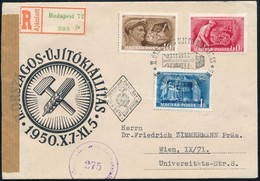 1950 Újítók Sor Ajánlott FDC-n Ausztriába - Sonstige & Ohne Zuordnung