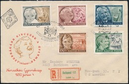 1950 Gyermek I. Sor Ajánlott FDC-n Amerikába - Sonstige & Ohne Zuordnung