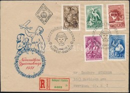 1951 Gyermek (II.) Sor Ajánlott FDC-n Amerikába - Sonstige & Ohne Zuordnung