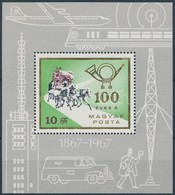 ** 1967 100 éves A Magyar Bélyeg Blokk 'talpas Postás' Lemezhibával - Sonstige & Ohne Zuordnung