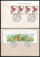 1995 Europa CEPT + Természetvédelem ívsarki Négyescsík Felirattal 2 FDC-n (min. 5.000) - Other & Unclassified