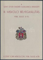 ** 1938/3 III. Miskolci Bélyegkiállítás Blokk (5.000) - Other & Unclassified