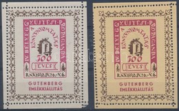 ** 1940/8aa + 8ba Gutenberg Emlékblokk Pár Vágási és Fogazási Hibákkal (20.000) - Autres & Non Classés