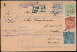 1917 Csomagszállító Törökországba G.H. Céglyukasztásos Bélyegekkel / Parcel Card To Turkey With Perfin Stamps - Other & Unclassified