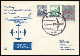 1964 Wien-Dubrovnik-Athén Első Repülés Levél - Sonstige & Ohne Zuordnung