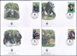 2006 WWF: Csimpánz Sor 4 Db FDC-N Mi 4222-4225 - Sonstige & Ohne Zuordnung