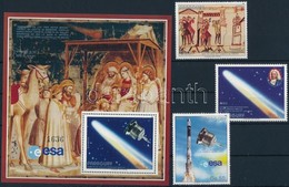 ** 1986 Halley-üstökös Sor Mi 3973-3975 + Kisív Mi 3974 + Blokk Mi 429 - Sonstige & Ohne Zuordnung