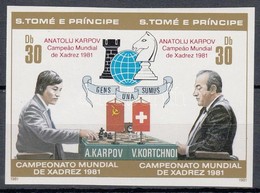 ** 1981 A Meráni Sakkvilágbajnokság Győztese Vágott Sor Felülnyomással Mi 712 B-713 B - Autres & Non Classés