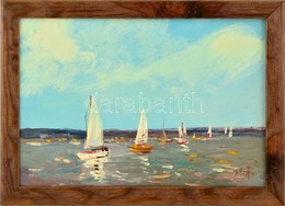 Bánfi Jelzéssel: Vitorlások A Balatonon. Olaj, Karton, 23×33 Cm - Sonstige & Ohne Zuordnung