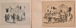 Fáy Dezső (1888-1954): Illusztráció (2db). Litográfia, Papír, Egyik Jelzett, 10×12 és 12×14 Cm - Sonstige & Ohne Zuordnung