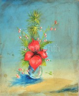 Szántó Jelzéssel: Virágcsendélet. Olaj, Farost, Foltos, 60×50 Cm - Sonstige & Ohne Zuordnung