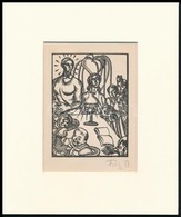 Fáy Dezső (1888-1954): Lovag. Fametszet, Papír, Utólagos Jelzéssel, Paszpartuban, 10×7,5 Cm - Andere & Zonder Classificatie