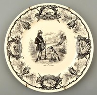 Villeroy & Boch Levonó Képes Tányér, Jelzett (La  Chasse Sorozat), Apró Kopásokkal, D: 20,5 Cm - Autres & Non Classés