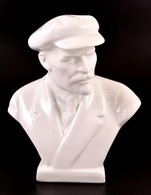 Lenin Porcelán Büszt, Fehér Mázas, Hibátlan, Jelzett, M: 27 Cm - Autres & Non Classés