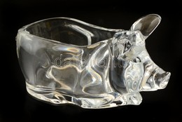 Malacos Kínálótál, Formába öntött, Jelzett (Cristal D' Argues), Hibátlan,  M:8 Cm, H: 19 Cm - Glas & Kristal