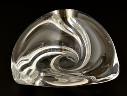 Valsaint Lambert Tálka, Formába öntött, Apró Foltokkal, Jelzett, 16×15 Cm - Vidrio & Cristal