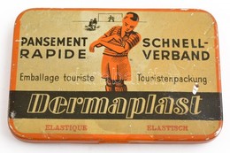 'Dermaplast' Sebtapasz, Régi Fém Doboz, 10×6,5 Cm - Sonstige & Ohne Zuordnung