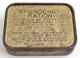 'Emergency Ration' Feliratú Fém Doboz, 11×8×2,5 Cm - Sonstige & Ohne Zuordnung