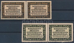 1921 Különleges Bélyeggyűjtemények Kiállítása Zöld és Barna Levélzáró Nyomat 1-1 Párban - Ohne Zuordnung