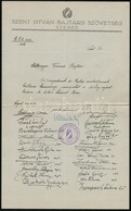 1933 Szent István Bajtársi Szövetség Szeged Fejléces Papírja Sok Aláírással - Ohne Zuordnung