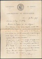 11907 Jean Louis Prévost (1838-1927) Svájci Neurológus Levele Klug Professzorhoz - Non Classés