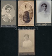 Cca 1900 Keményhátú Portréfotók Aradi, óbecsei, újvidéki és Pongaui Műtermekből, 4 Db, 10×6 Cm - Sonstige & Ohne Zuordnung