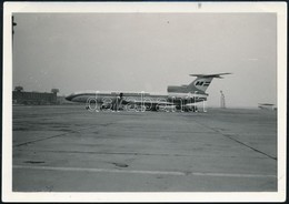 Cca 1970 Malév HA-LCF TU-154-es Repülőgép, Fotó, 9×12,5 Cm - Sonstige & Ohne Zuordnung