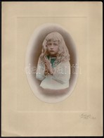 1931 Kislány Színezett Portréja, Kartonra Kasírozott Fotó, Balogh Jelzéssel, 19×13 Cm - Sonstige & Ohne Zuordnung