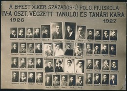 1927 Budapest, Kőbánya, A Százados úti Fiúiskola Tanárai és Végzett Tanulói, Kistabló Nevesített Portrékkal, Sarkán Töré - Sonstige & Ohne Zuordnung